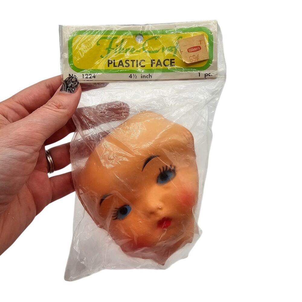 Vintage Fibre Craft Plastic Baby Doll afce 4.5" No 1224 Blue Eyes NEW